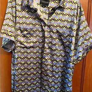 NWT Cool Wildfang Geometric Pattern Satin Shirt - 3X